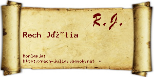 Rech Júlia névjegykártya